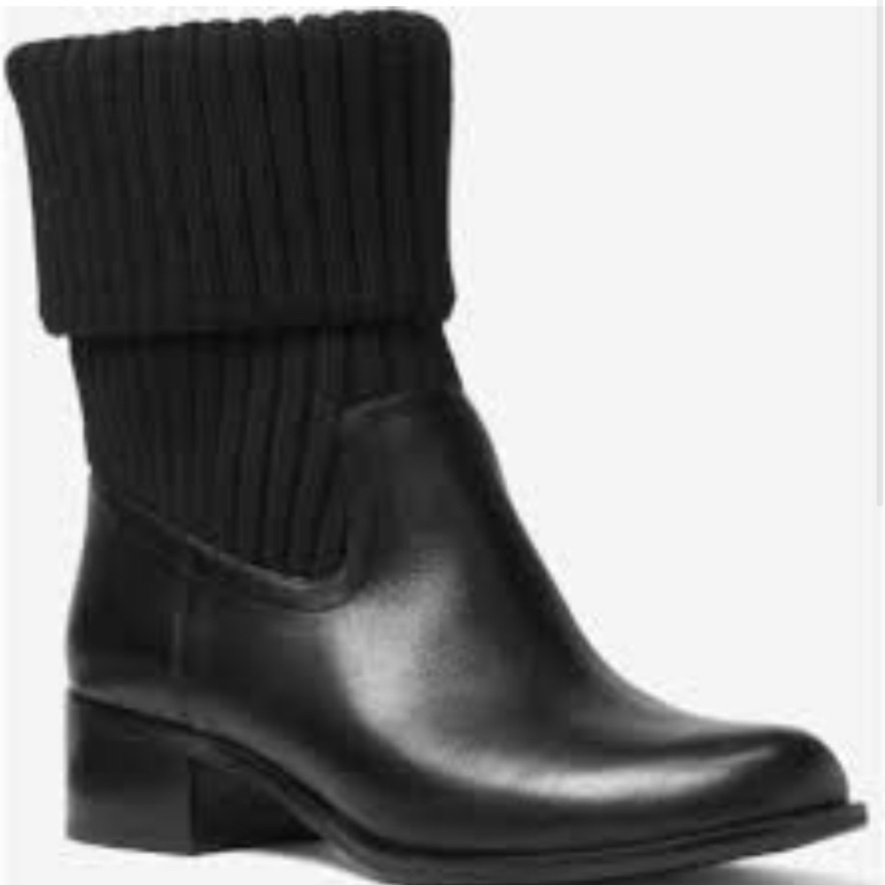 Michael Kors April Leather and Knit Boot- size 6- Never worn